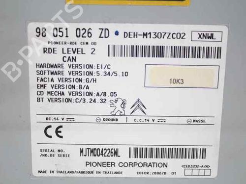 Radio PEUGEOT 208 I (CA_, CC_) 1.4 HDi | BP19245687E6 