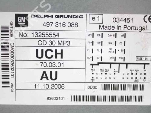 Radio OPEL ASTRA H (A04) 1.3 CDTI (L48) | BP19236350E6 