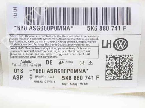 Left curtain airbag VW GOLF VI (5K1) 1.6 TDI | BP21199931C11 