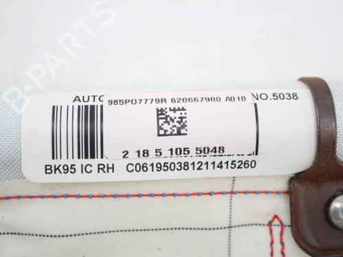 Right curtain airbag RENAULT MEGANE III Hatchback (BZ0/1_, B3_) 1.5 dCi (BZ09, BZ0D, BZ1W, BZ29, BZ14) | BP19245825C12 