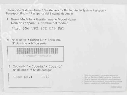 Radio FIAT TIPO Hatchback (356_, 357_) 1.3 D (356HXH1A) | BP30333460E6