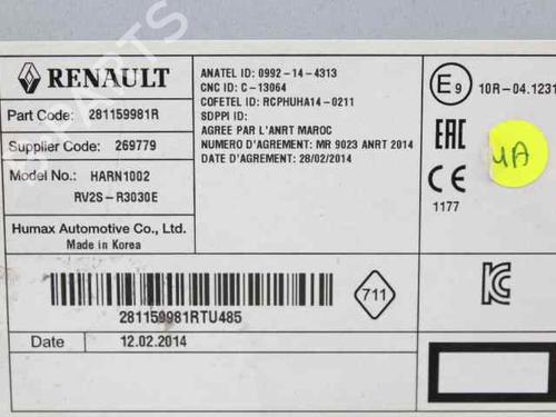 Radio RENAULT CLIO IV (BH_) 1.5 dCi 75 | BP25755348E6 