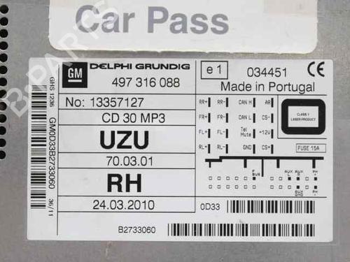 Radio OPEL CORSA D (S07) 1.3 CDTI (L08, L68) | BP37651049E6  - Image 9