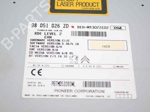 Radio PEUGEOT 208 I (CA_, CC_) 1.6 HDi / BlueHDi 75 | BP19243230E6