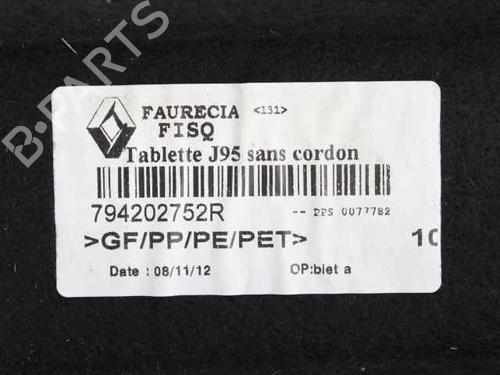Rear parcel shelf RENAULT SCÉNIC III (JZ0/1_) 1.5 dCi | BP24577071C85 