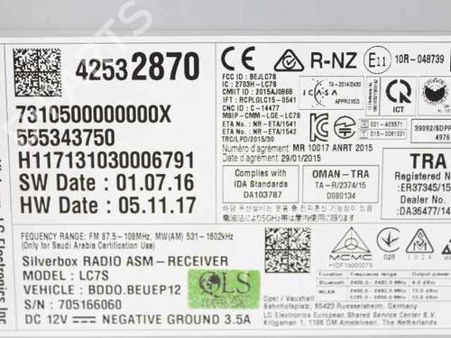 Radio OPEL ASTRA K Sports Tourer (B16) 1.6 CDTi (35) | BP27645397E6 