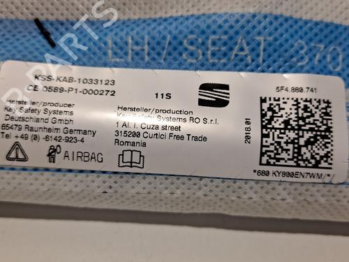 Left curtain airbag SEAT ALTEA (5P1) 2.0 FSI | BP7919984C11 