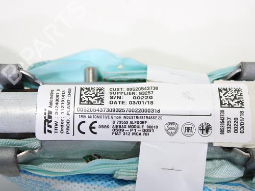 Right curtain airbag FIAT 500 (312_) 1.2 (312AXA1A) | BP13380364C12