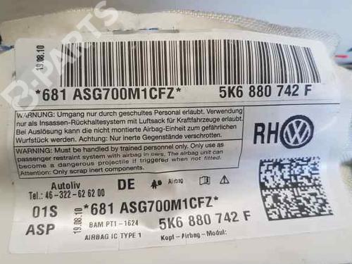Right curtain airbag VW GOLF VI (5K1) 2.0 TDI | BP5132791C12 