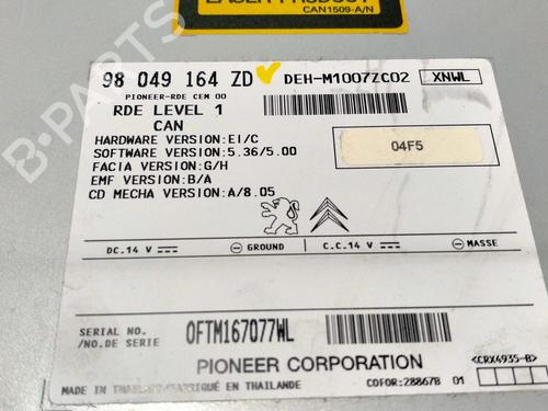 Radio PEUGEOT 208 I (CA_, CC_) 1.6 HDi / BlueHDi 75 | BP11349739E6 