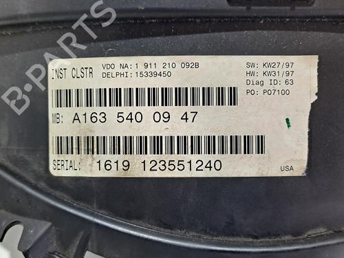 Instrument cluster MERCEDES-BENZ M-CLASS (W163) ML 230 (163.136) | BP9205136C47 