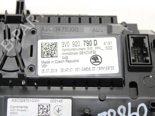 Instrument cluster SKODA SUPERB III Estate (3V5) 2.0 TDI 4x4 | BP17710531C47 