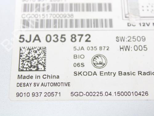 Radio SKODA RAPID (NH3, NK3, NK6) 1.6 TDI | BP13812050E6 