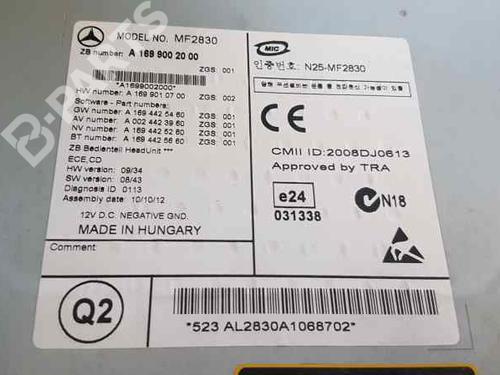 Radio MERCEDES-BENZ A-CLASS (W169) A 200 (169.033, 169.333) | BP8056555E6 