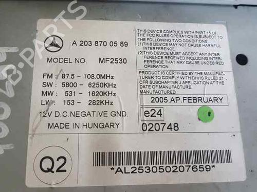 Bilradio MERCEDES-BENZ C-CLASS (W203) C 200 Kompressor (203.045) | BP7011476E6 