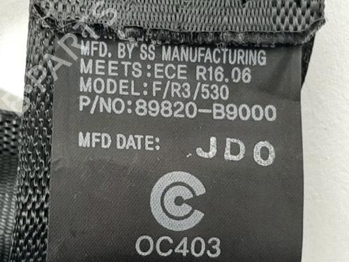 Rear right seatbelt HYUNDAI i10 II (BA, IA) 1.0 | BP31150502I28