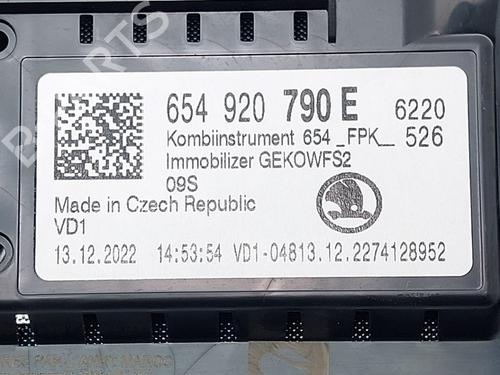 Instrument cluster SKODA KAMIQ (NW4) 1.0 TSI | BP30183417C47