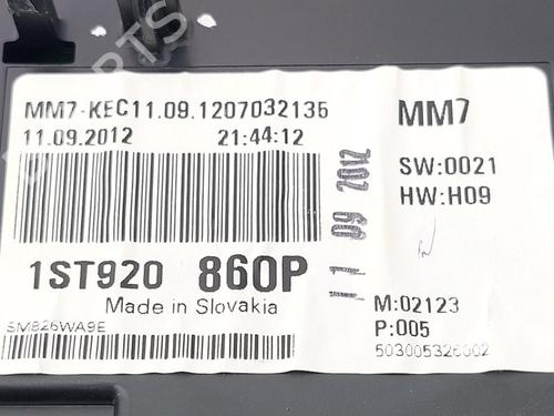 Instrument cluster SKODA CITIGO (NF1) 1.0 | BP27863062C47