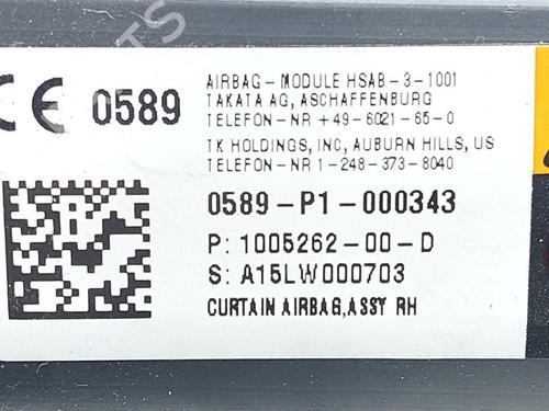 Right curtain airbag TESLA MODEL S (5YJS) 85D AWD | BP31259837C12