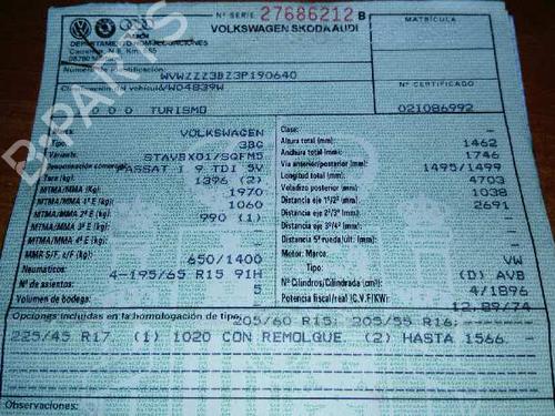 Andre VW PASSAT B5.5 (3B3)  | BP19560483O1 