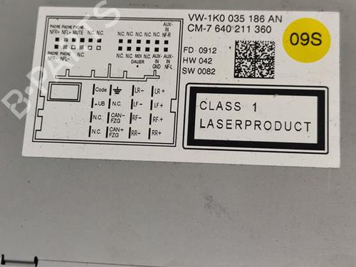 Radio VW GOLF VI (5K1)  | BP30488521E6 