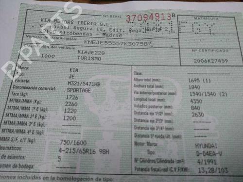 Fuse box KIA SPORTAGE II (JE_, KM_)  | BP19565198E1 
