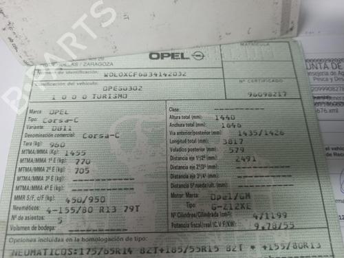 Mass air flow sensor OPEL CORSA C (X01)  | BP19557822M95 