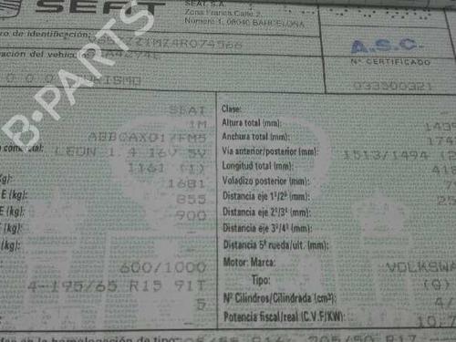 Tailgate SEAT LEON (1M1) 1.4 16V | BP19550803C6 