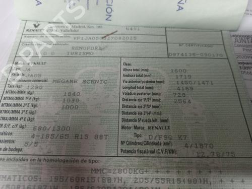 Right headlight RENAULT SCÉNIC I MPV (JA0/1_, FA0_) | BP19554691C29