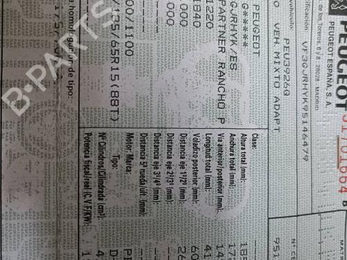 Fuse box PEUGEOT PARTNER MPV (5_, G_) 2.0 HDI | BP33558221E1  - Image 10