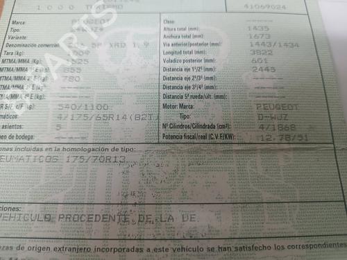 Poignée intérieure avant gauche PEUGEOT 206 Hatchback (2A/C) 1.9 D | BP19661685I13 