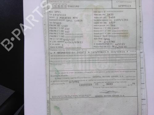 Left headlight OPEL CORSA B (S93)  | BP19647153C28 