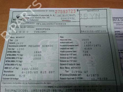 Engine control unit (ECU) RENAULT SCÉNIC I MPV (JA0/1_, FA0_)  | BP22909276M57 
