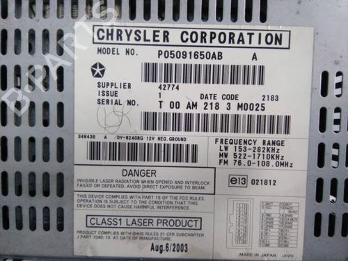 Radio CHRYSLER VOYAGER IV (RG, RS)  | BP19558732E6 