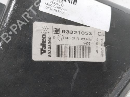 Højre forlygte OPEL MERIVA A MPV (X03) 1.7 CDTI (E75) | BP17678357C29 