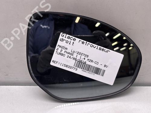 Used Right mirror glass MAZDA 2 (DE_, DH_) 1.4 MZR-CD (68 hp) 30791573