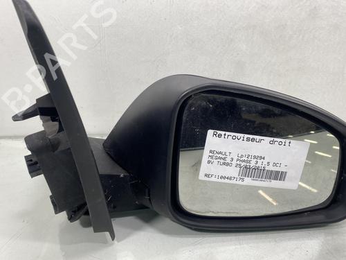 Used Right mirror RENAULT MEGANE III Hatchback (BZ0/1_, B3_) 1.5 dCi (BZ09, BZ0D, BZ1W, BZ29, BZ14) (110 hp) 29286716