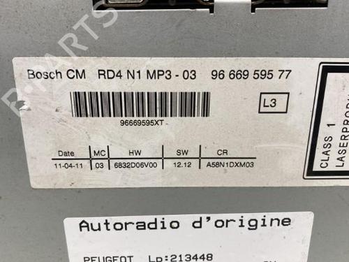 Radio PEUGEOT 3008 I MPV (0U_) 1.6 HDi | BP19968453E6 
