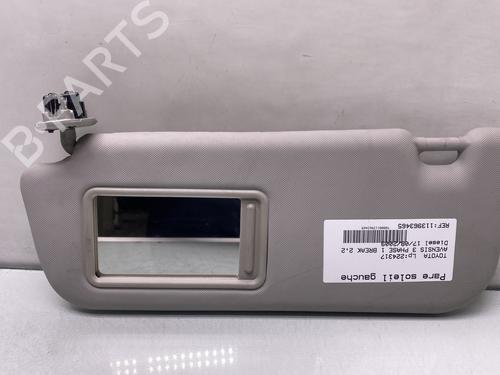 Used Left sun visor TOYOTA AVENSIS Estate (_T27_) 2.2 D-4D (ADT271_, ADT271R) (150 hp) 29863772