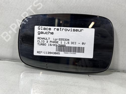 Speilglass venstre RENAULT CLIO III (BR0/1, CR0/1) 1.5 dCi (BR17, CR17) (86 hp) 29940093