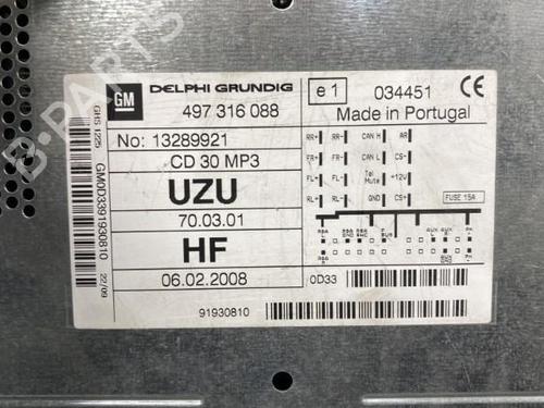 Used Radio Radio OPEL CORSA D (S07) 1.3 CDTI (L08, L68) (90 hp) 19986391 19986391