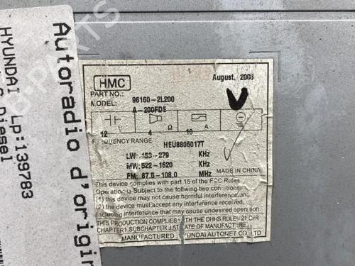 Used Radio Radio HYUNDAI i30 (FD) 1.6 CRDi (90 hp) 19985301 19985301