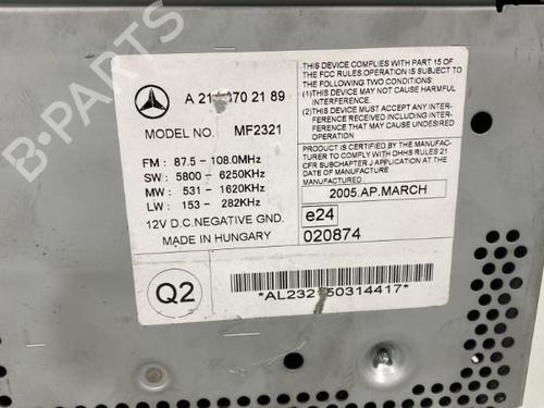 Radio MERCEDES-BENZ E-CLASS (W211) E 220 CDI (211.006) | BP20011261E6 