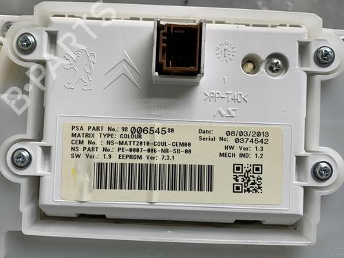 Used Instrument cluster PEUGEOT 208 I (CA_, CC_) 1.4 HDi (68 hp) 19963724