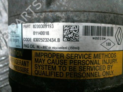 AC compressor RENAULT SCÉNIC II (JM0/1_)  | BP20014249M34 