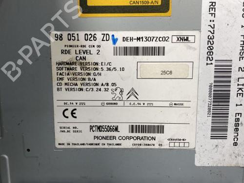 Radio PEUGEOT 208 I (CA_, CC_) 1.0 VTi (68 hp) 19962473