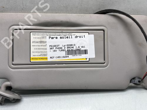 Right sun visor PEUGEOT 307 Break (3E) 1.6 HDi 110 8143LX