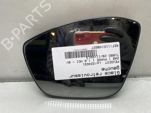 Used Left mirror glass PEUGEOT 208 I (CA_, CC_) 1.6 HDi (92 hp) 31804624