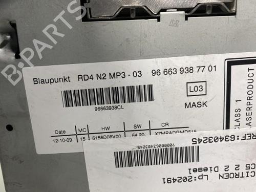 Used Radio CITROËN C5 III (RD_) 2.0 HDi 140 (RDRHF8, RDRHFA, RDRHA8, RDRHAJ) (140 hp) 20009405