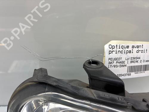 Used Right headlight Right headlight PEUGEOT 307 Break (3E) 2.0 HDI 90 (90 hp) 39708295 39708295